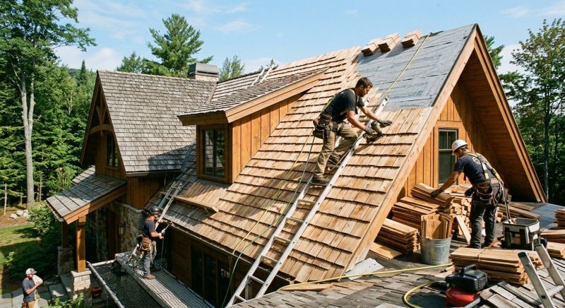 Wood Shake Roof Installation